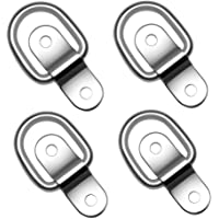 Hysagtek 4 anillos en D de acero inoxidable para remolque de carga con soporte de montaje.